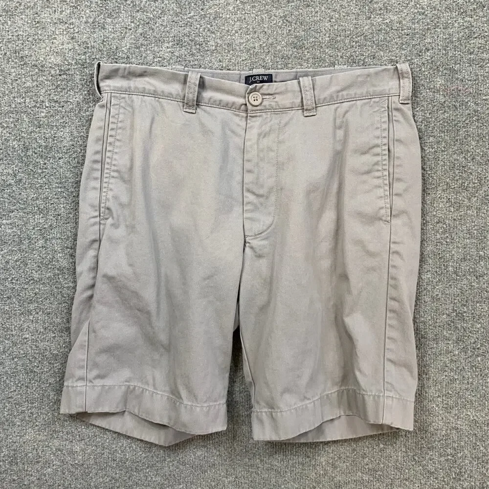 J Crew Shorts Mens 30 Ash Gramercy Classic Fit Flat Front Chino 9 in Comfort
